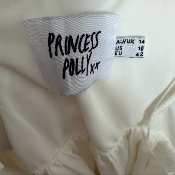 Princess Polly Dress Babydoll Mini Corset Slip Ruffle Eyelet Tie Back White - Picture 11 of 13